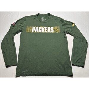Green Bay Packers Nike NFL On Field Dri-Fit Long Sleeve Shirt Football *READ